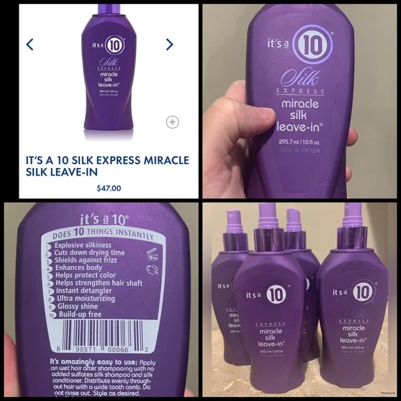 BRAND NEW SILK EXPRESS LEAVE IN CONDITIONER 10OZ BIGGER BOTTLE - Picture 4 of 5